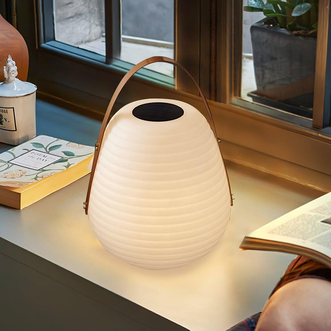 Lantern Outdoor Lamp - Frosted Plastic Portable Warm Light for Garden