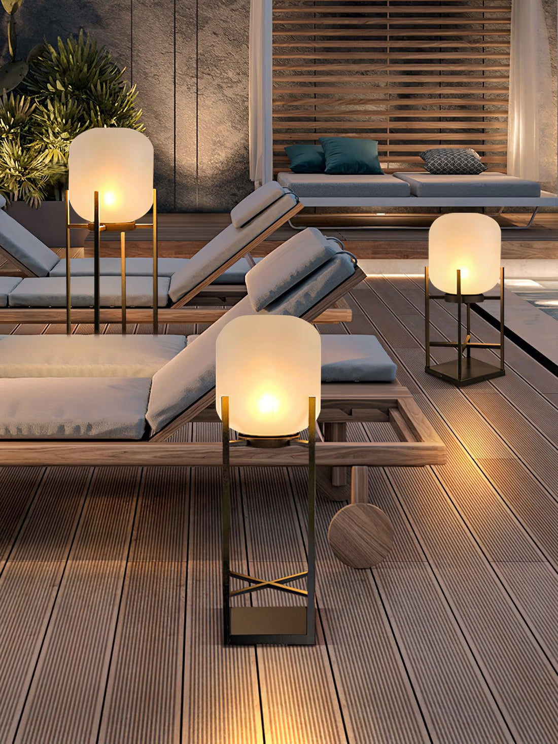Solar Lantern Floor Lamp - Waterproof Outdoor Light for Garden & Patio