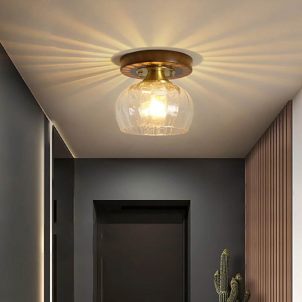 Contemporary Glass Ceiling Light - Modern Living Room Fixture