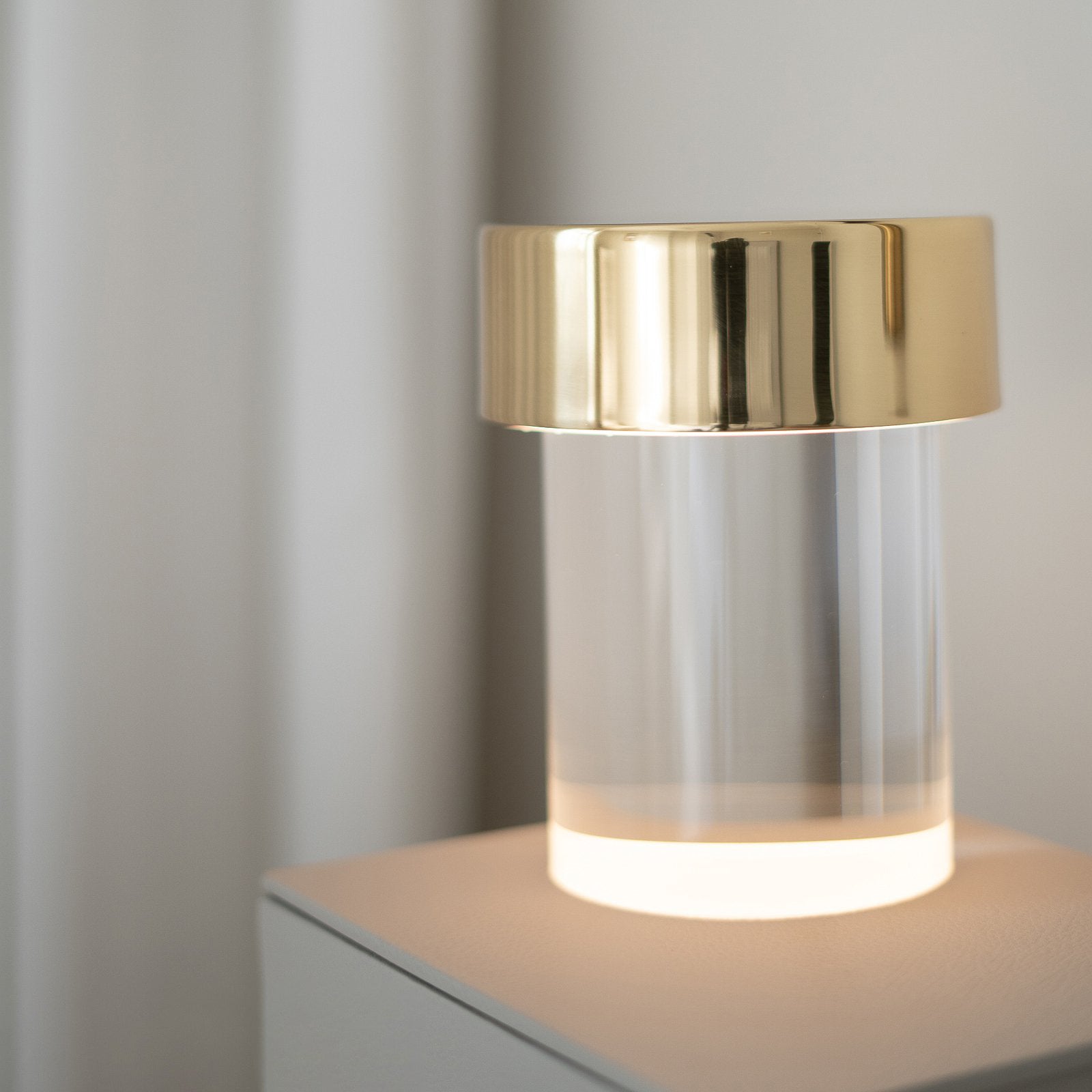 Tragbare Tischlampe – wiederaufladbare Glaslampe für Wohnzimmer und Schreibtisch