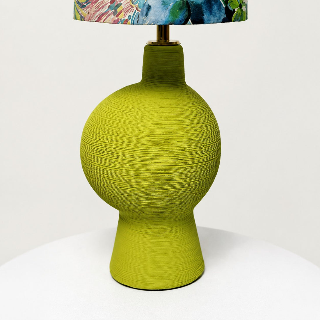 Yellow green ceramic base texture detail