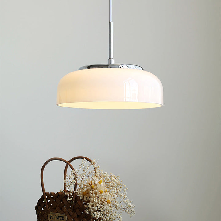 Nordic Glass Pendant Light - Bauhaus Bowl Shaped Lamp for Dining Room