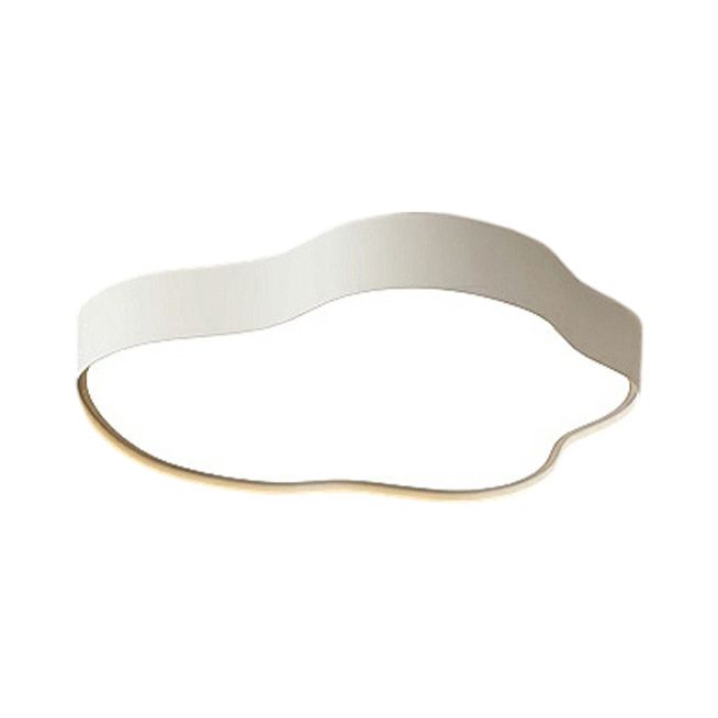 Cream LED Flush Mount Light - Cloud Metal Ceiling Fixture For Hallway