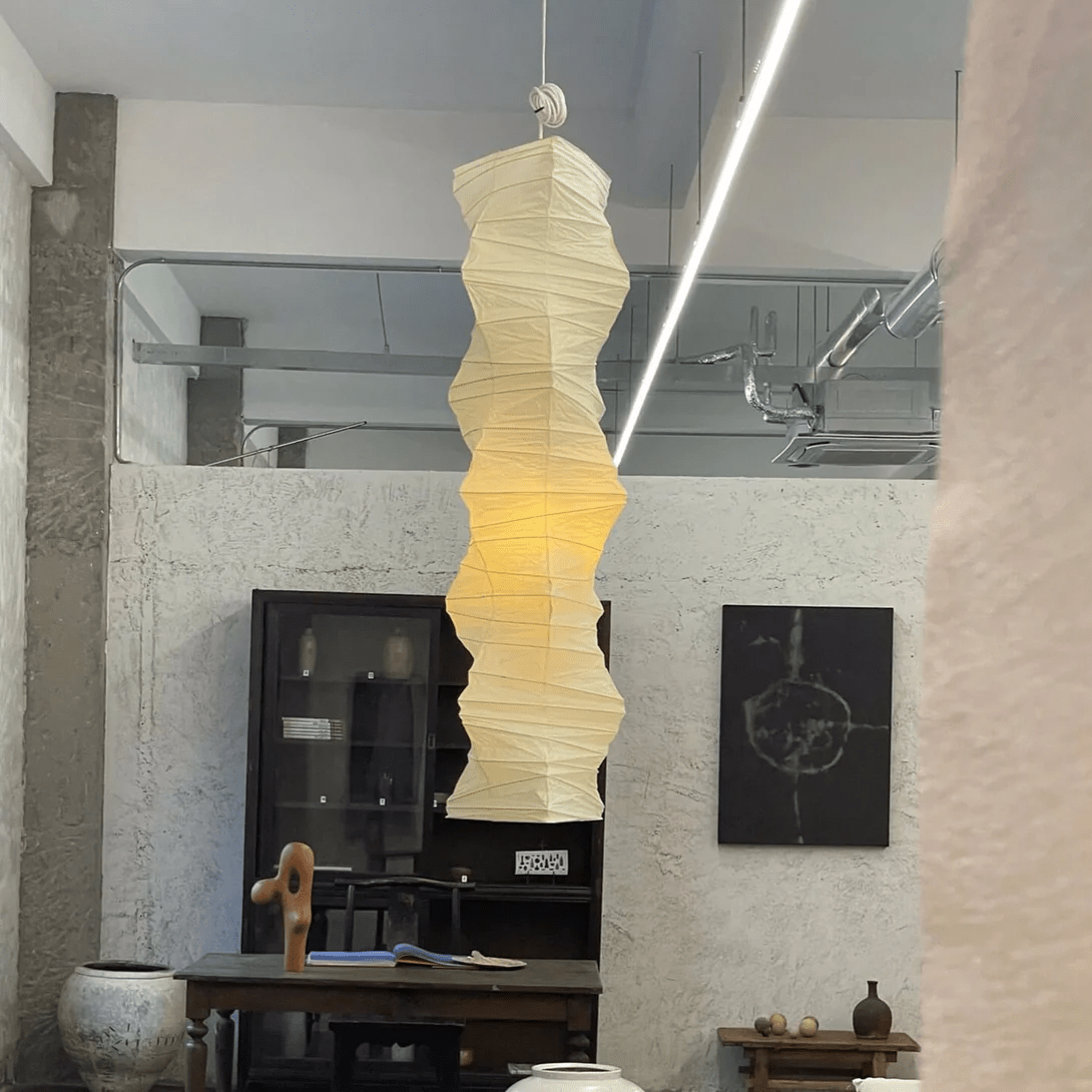 Washi-Papier-Pendelleuchte – runder Schirm für gemütliche, moderne Innenräume