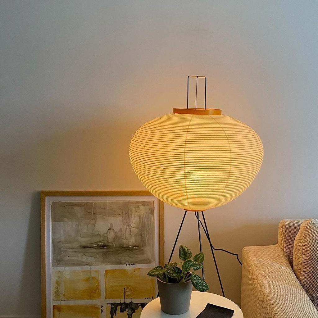 Rice Paper Floor Lamp - Bamboo Frame Soft Light for Living Room
