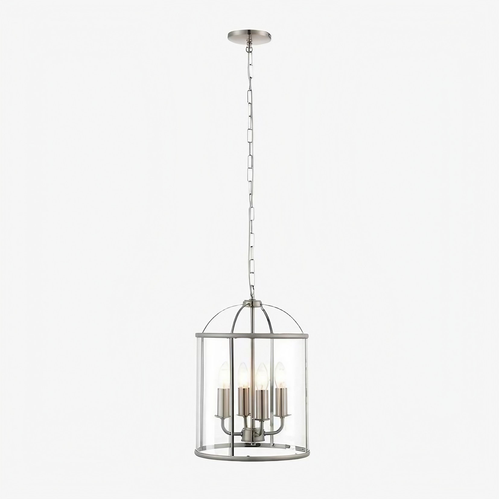 Luxvana Bell Shaped Glass Pendant Light - Industrial Metal Lantern Design Fixture for Kitchen