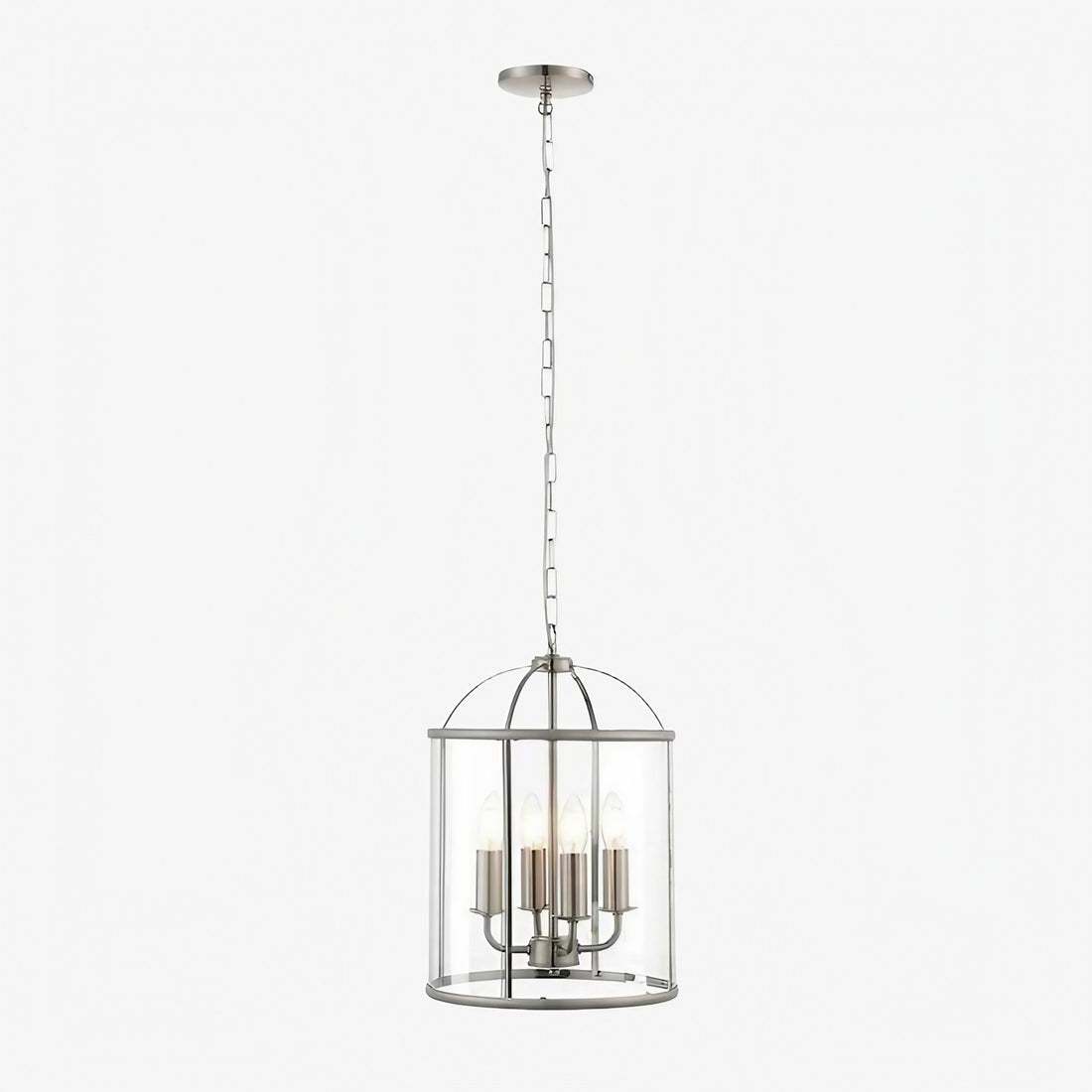 Luxvana Bell Shaped Glass Pendant Light - Industrial Metal Lantern Design Fixture for Kitchen