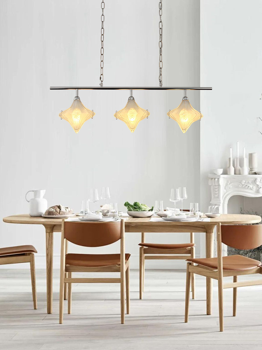 Art Deco Stern Linear Pendelleuchte - Elegante Beleuchtung für Kücheninsel - Astris Cassiopeia