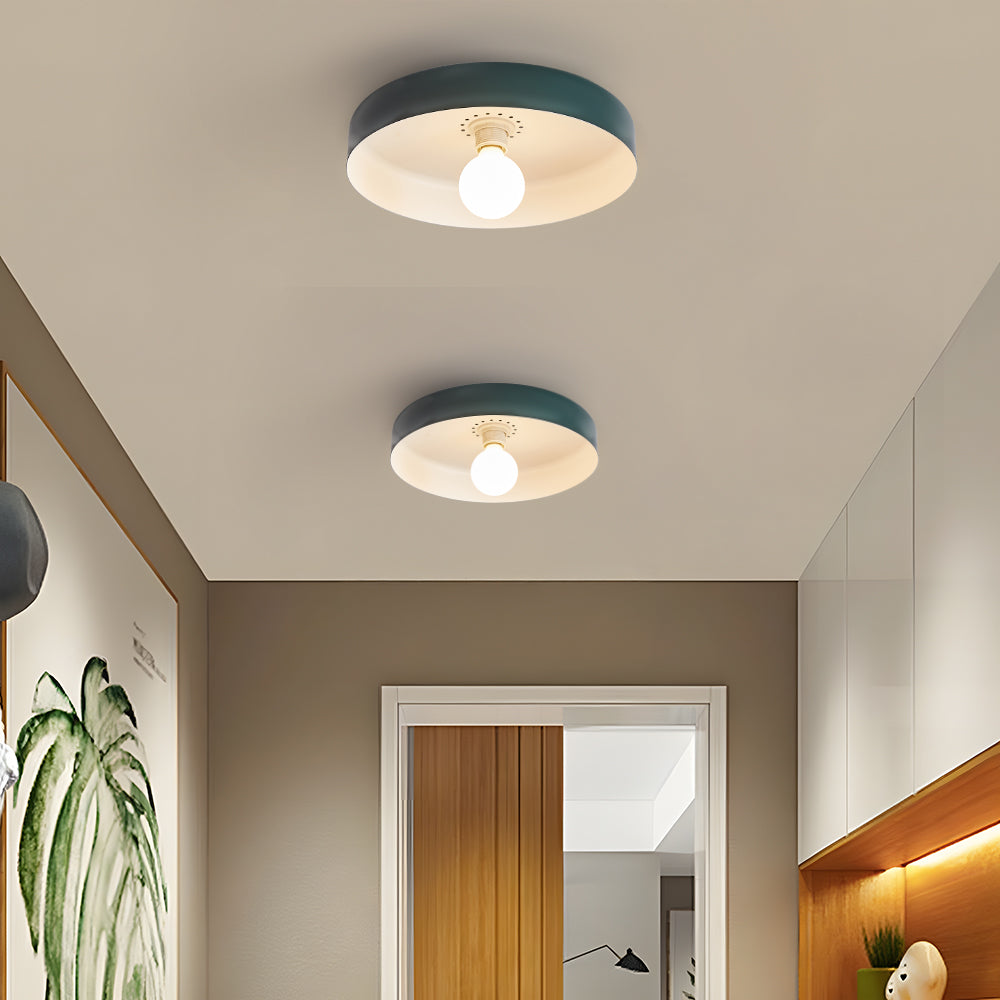Flush Mount Art Decor Ceiling Light - Iron Round Fixture for Entryway