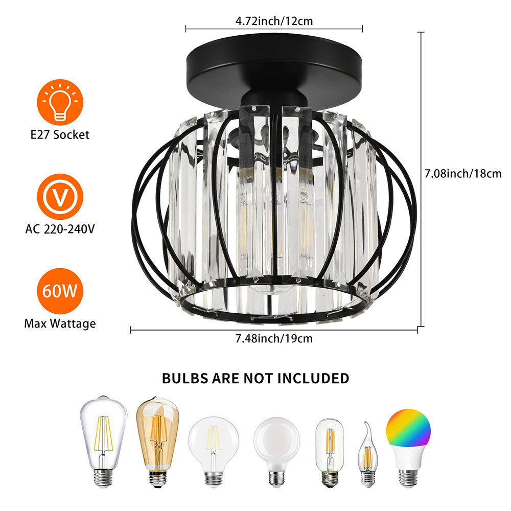 Luxury Crystal Ceiling Light - Striped Metal Ceiling Lamp for Aisle