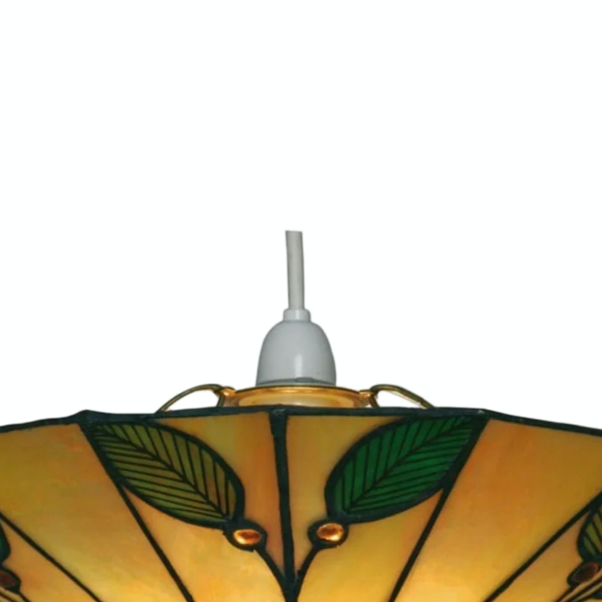 TF Harken Tiffany Style Leaf Pendant Shade Stained Glass Lamp Shade for Living Room and Bedroom