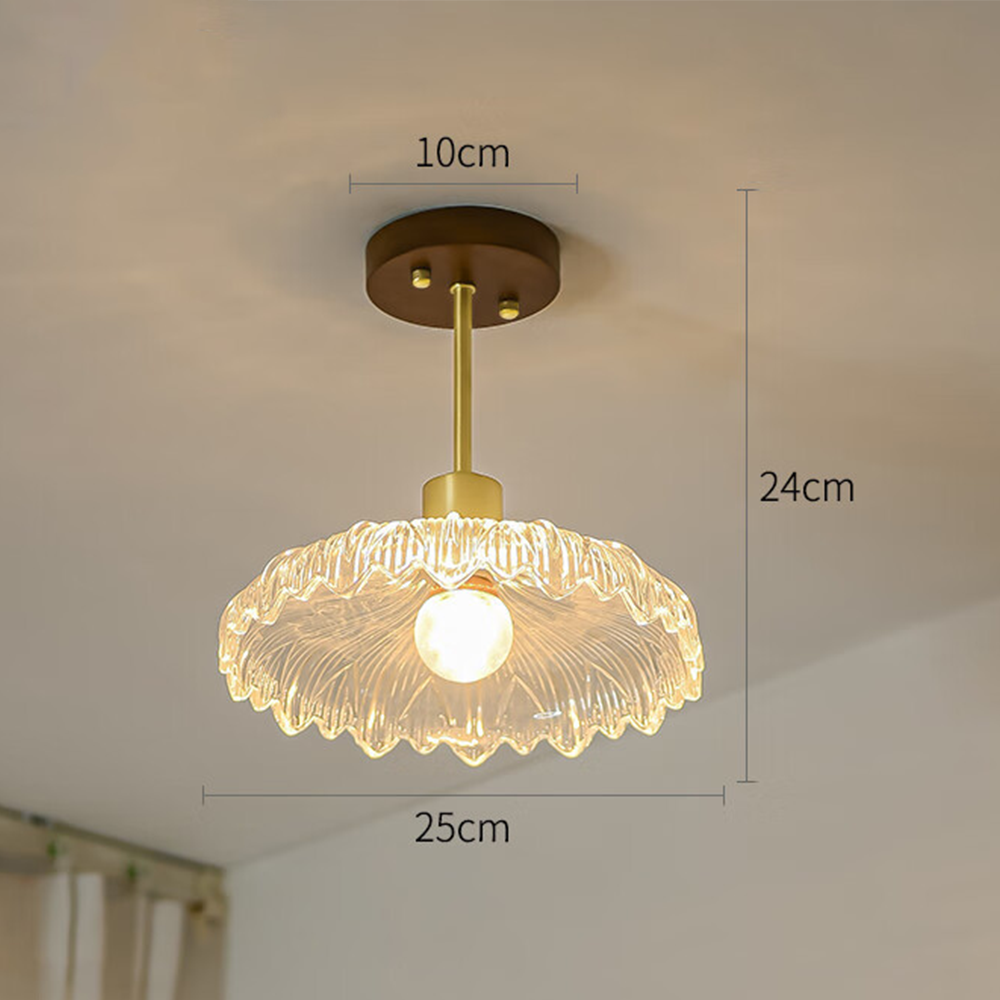 Flower Glass Ceiling Light - Elegant Floral Hallway Lighting