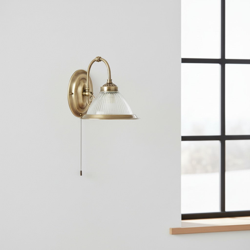 TF Vintora Wandleuchte aus geripptem Glas – Industrielle Glockenform für Esszimmer und Flur