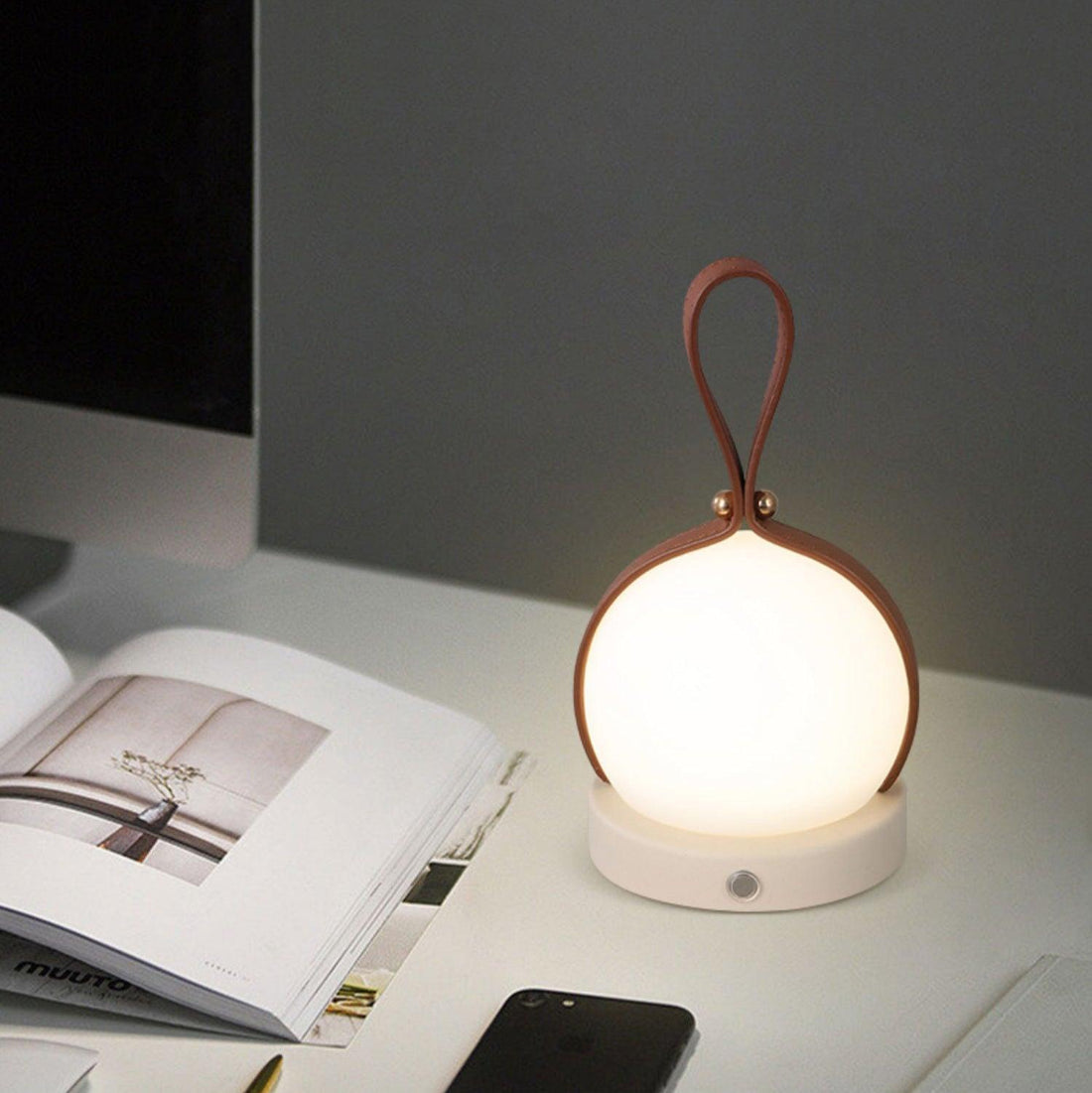 Lantern Indoor Table Lamp - Built-in Battery Modern Iron Lighting