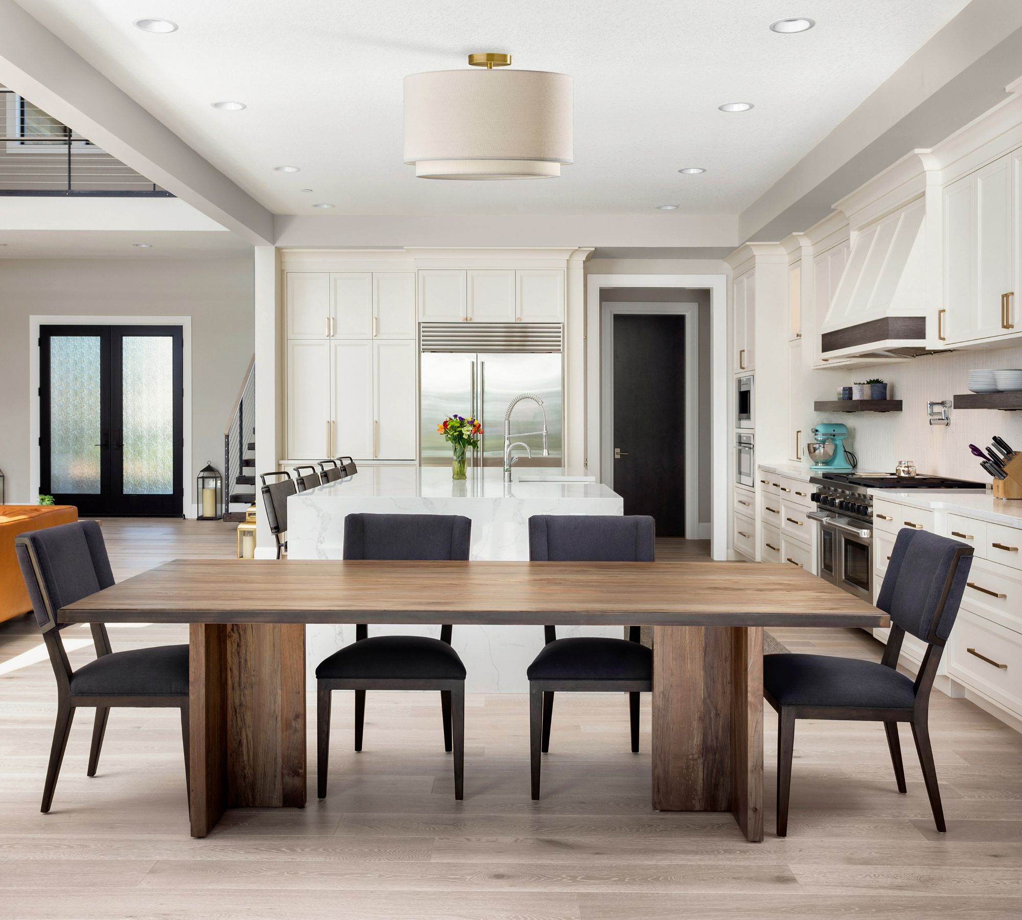 Dumora Deckenlampen mit Trommelschirm aus Stoff – Doppellagiges Bauernhaus-Design