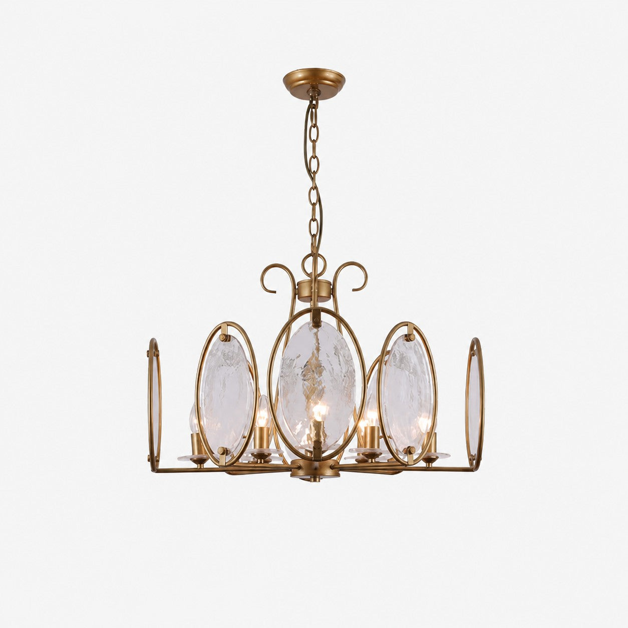 Oval Panel Textured Glass Chandelier