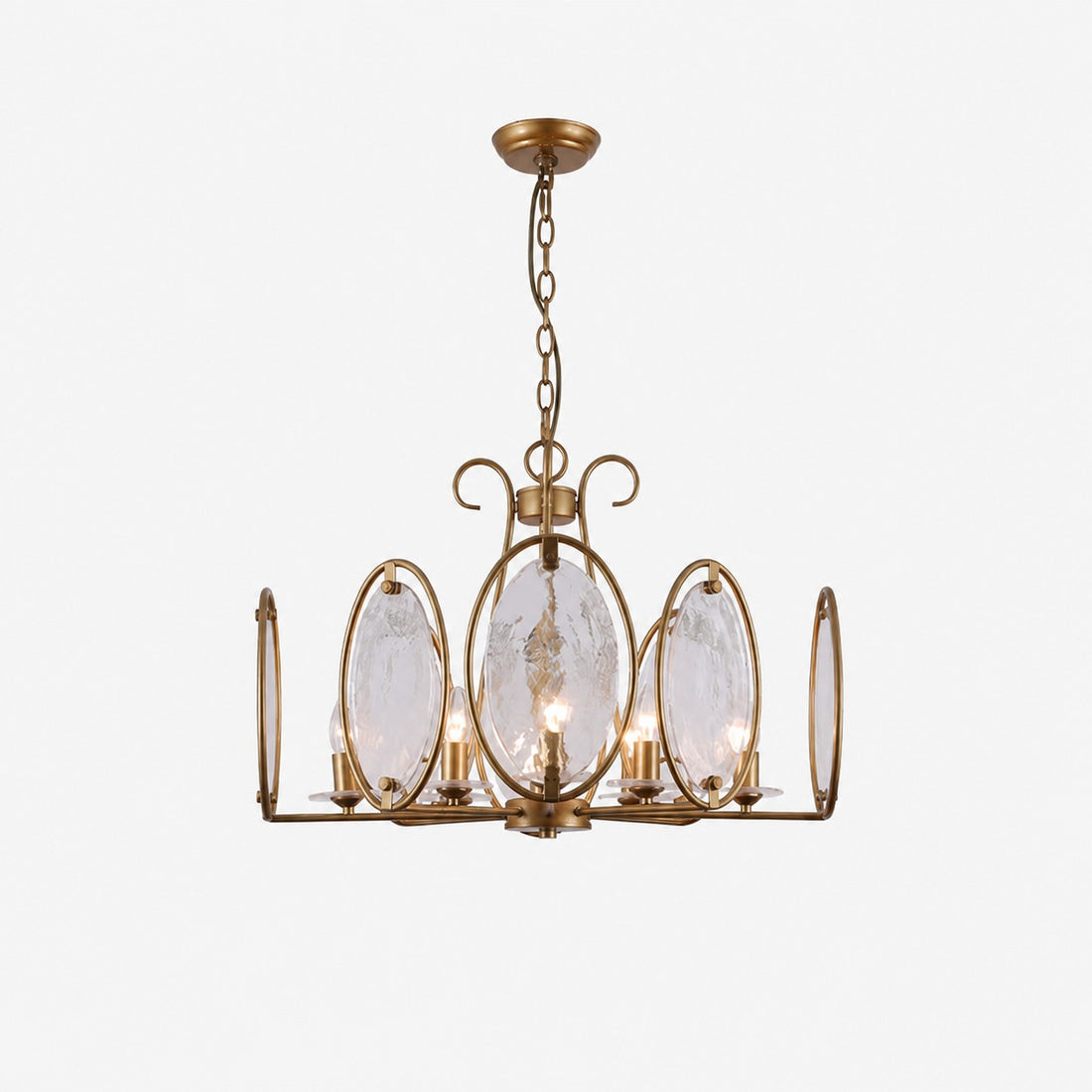 Oval Panel Textured Glass Chandelier