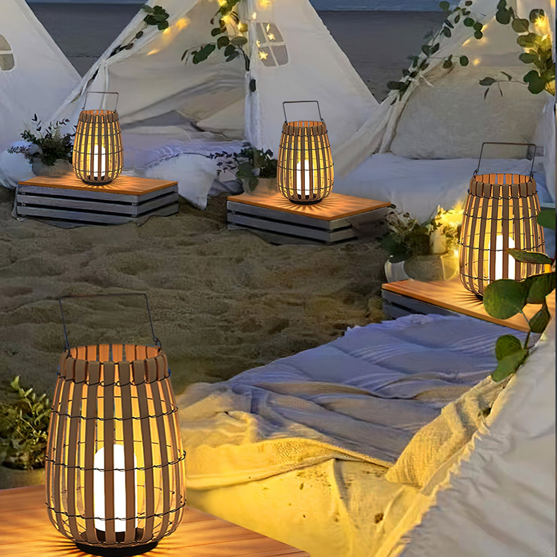 Tropic Braid Outdoor Lamp - Faux-Rattan Metal Waterproof