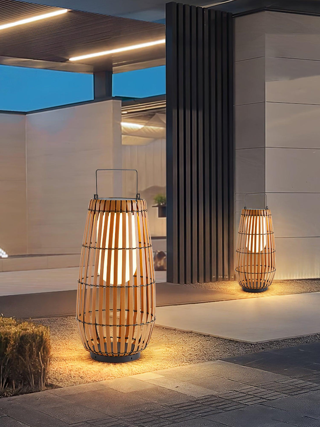 Tropic Braid Outdoor Lamp - Faux-Rattan Metal Waterproof