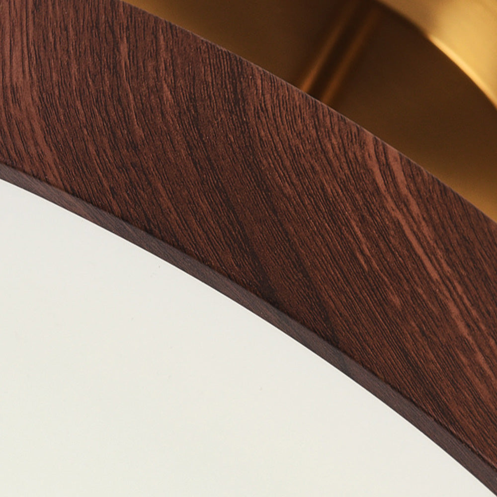 Modern Disc Semi-Flush Ceiling Lamp - LED Walnut Light for Bedroom