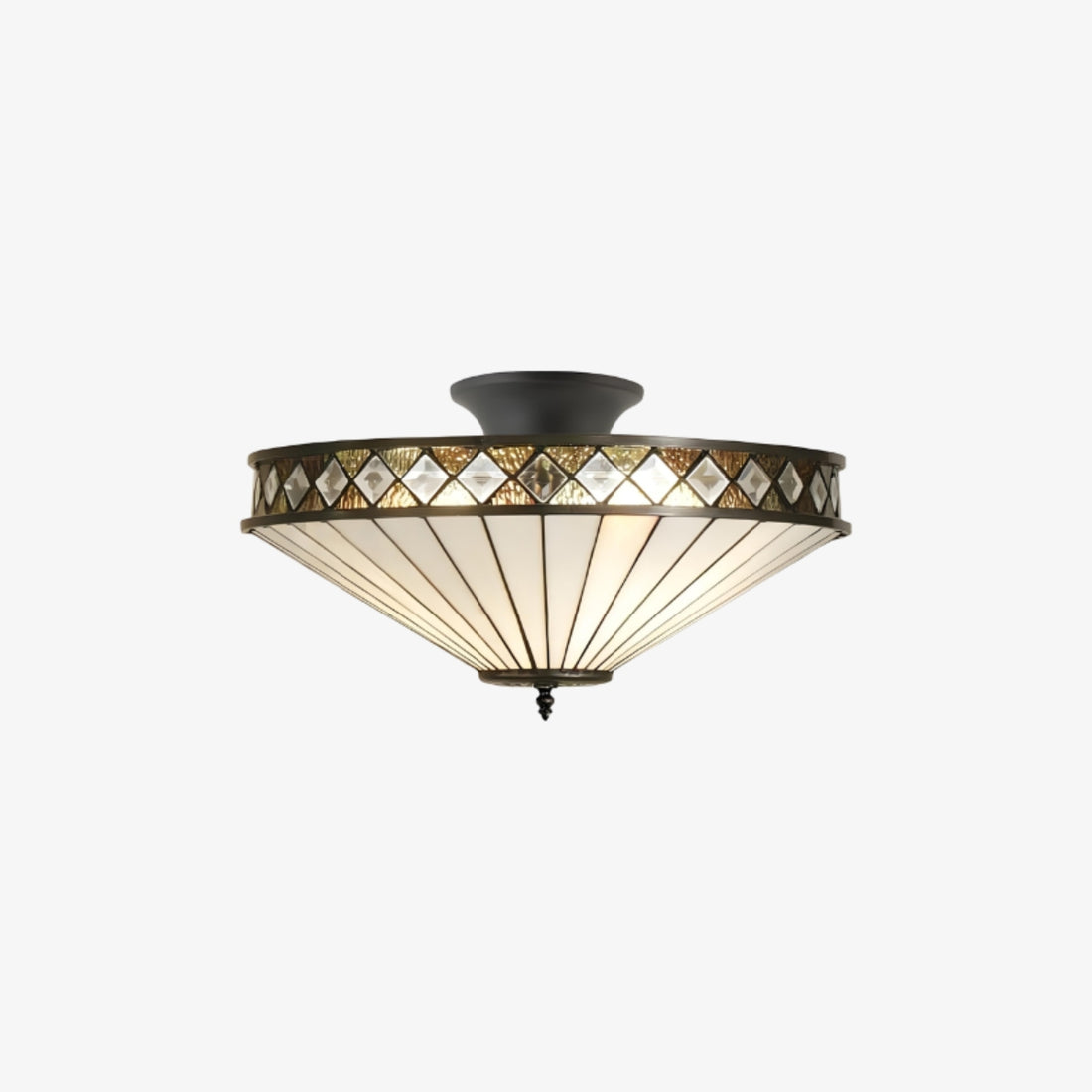 TF Fargo Semi-Flush Ceiling Lamp — A Classic Deco Light with a Decorative Glass Shade for Multi room Use