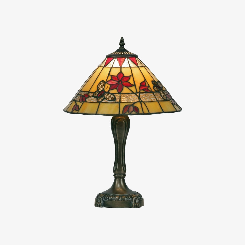 TF Butterfly Table Lamp – Hand-Cut Stained Glass Shade Table Light for Living Room and Bedroom