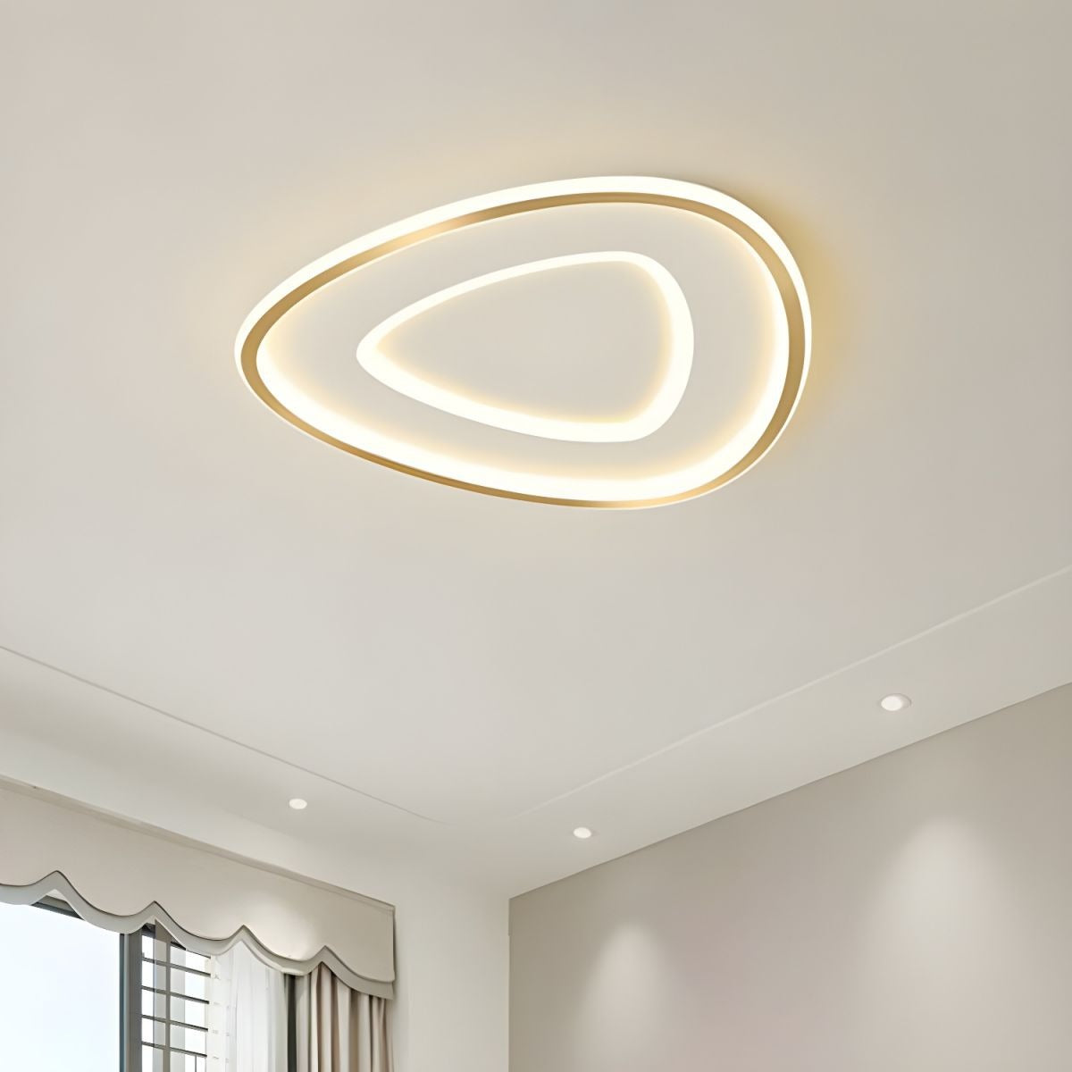 Minimalist LED Ceiling Light - Organic Metal Lamp for Modern Bedroom