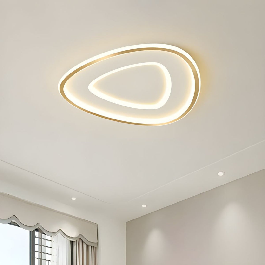 Minimalist LED Ceiling Light - Organic Metal Lamp for Modern Bedroom