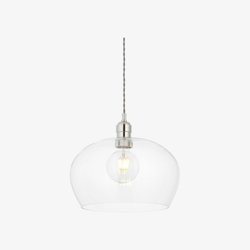 Clarione Height-Adjustable Glass Pendant Light - Classic Art Deco Light