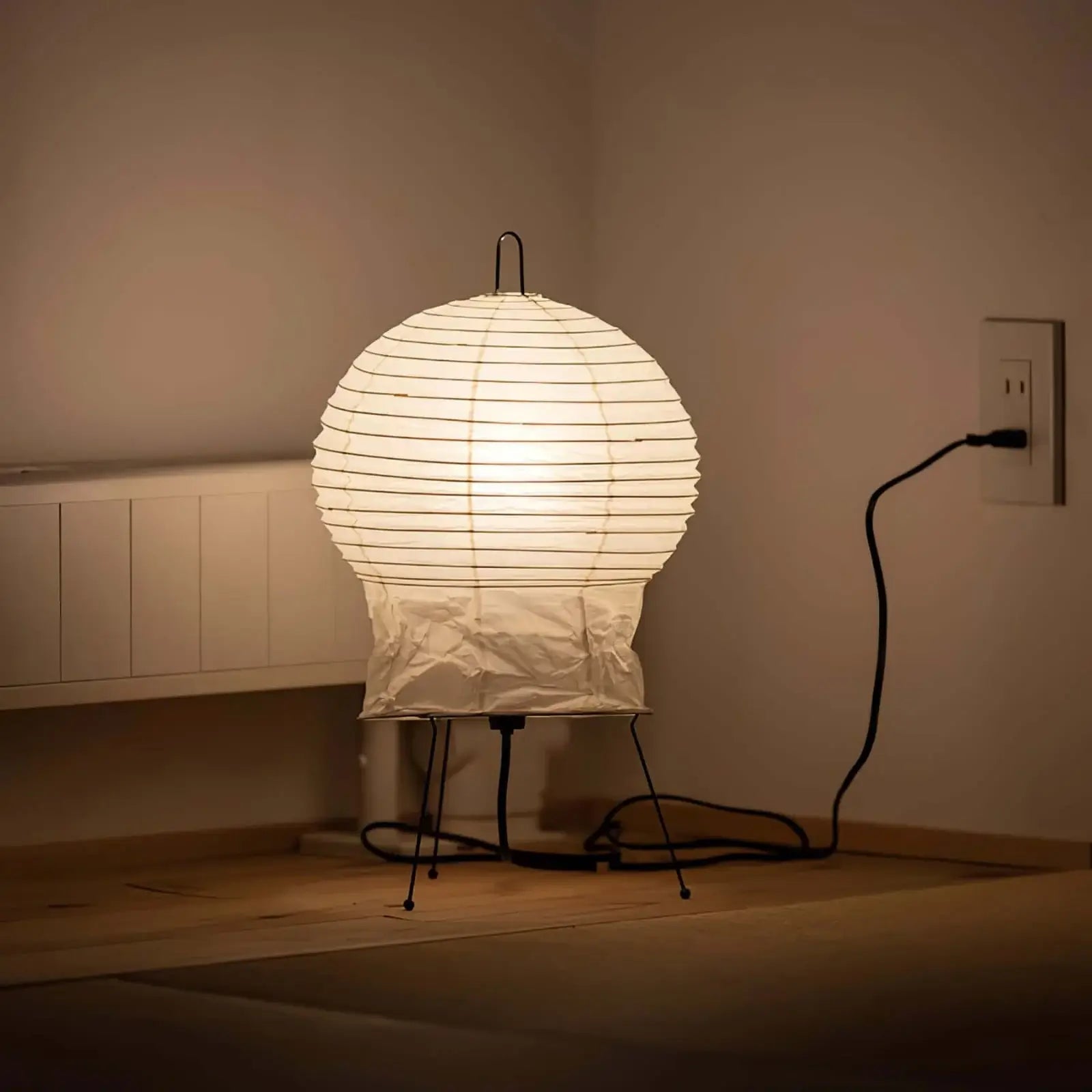 Rice paper Table Lamp - Japanese-Inspired Washi Lamp for Entryway