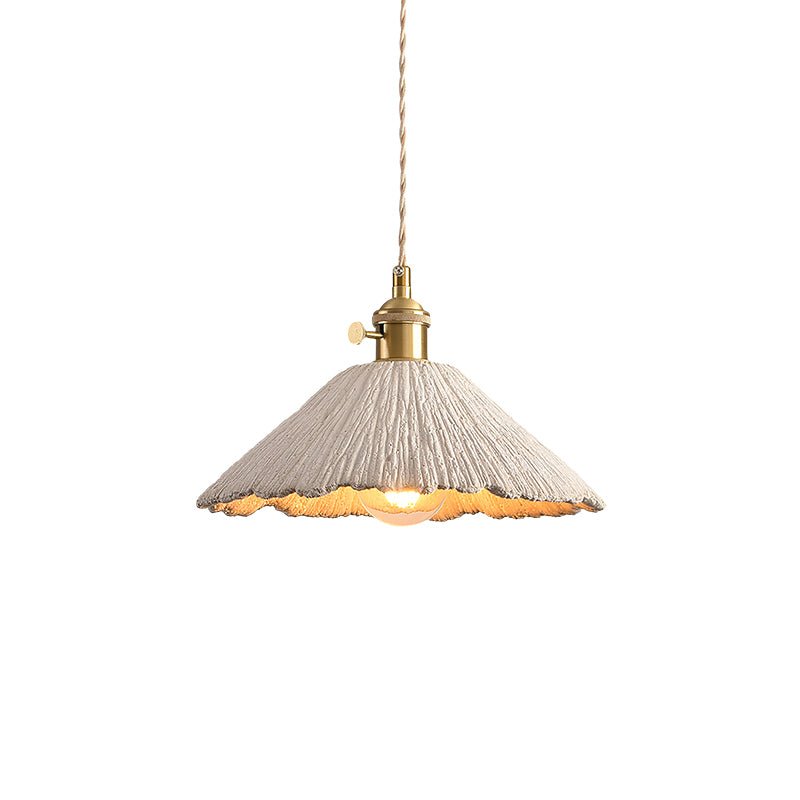 Textured Cement Gold Plug-In Swag Pendant