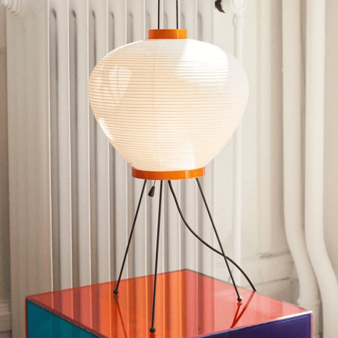 Japanisch inspirierte Papiertischlampe – Maulbeerpapierlampe fürs Schlafzimmer