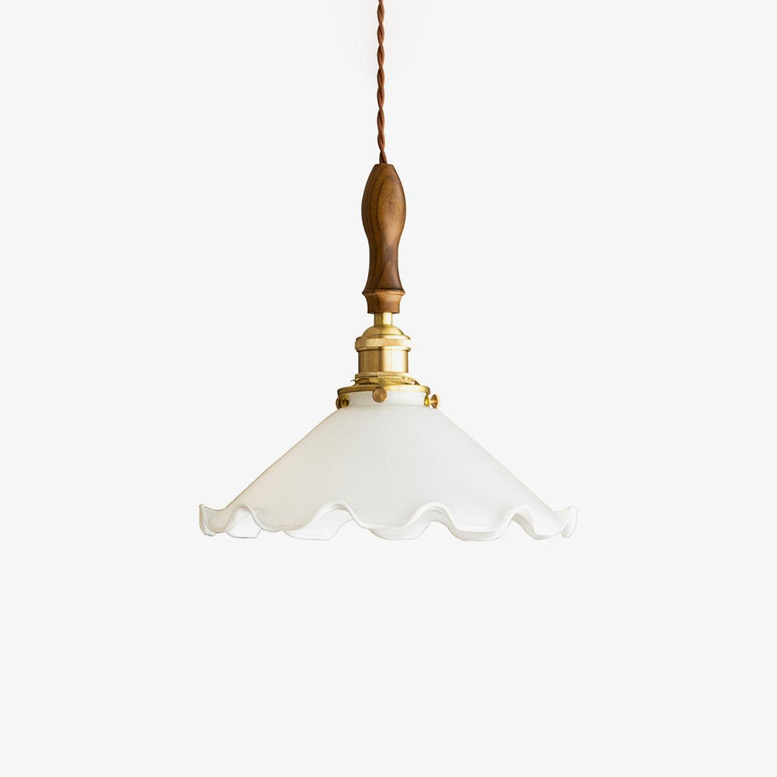 White Sculptural Glass Plug-In Pendant