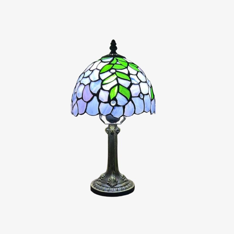 Virelle Traditional Tiffany Table Lamp – Colorful Stained Glass Dome Desk Light for Bedroom