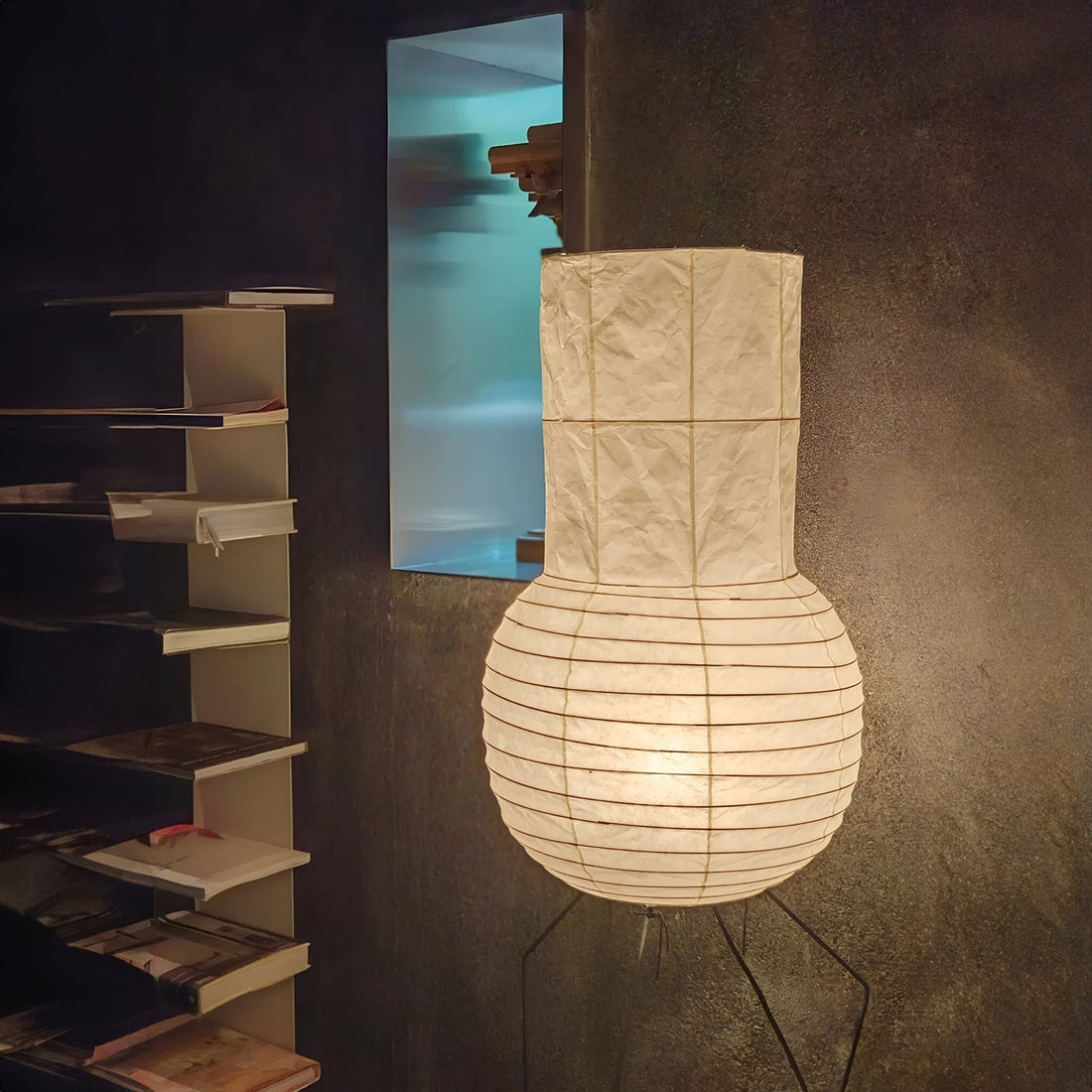 Tischlampe aus Reispapier – Sanft leuchtende Lampe für Schlafzimmer und Wohnzimmer