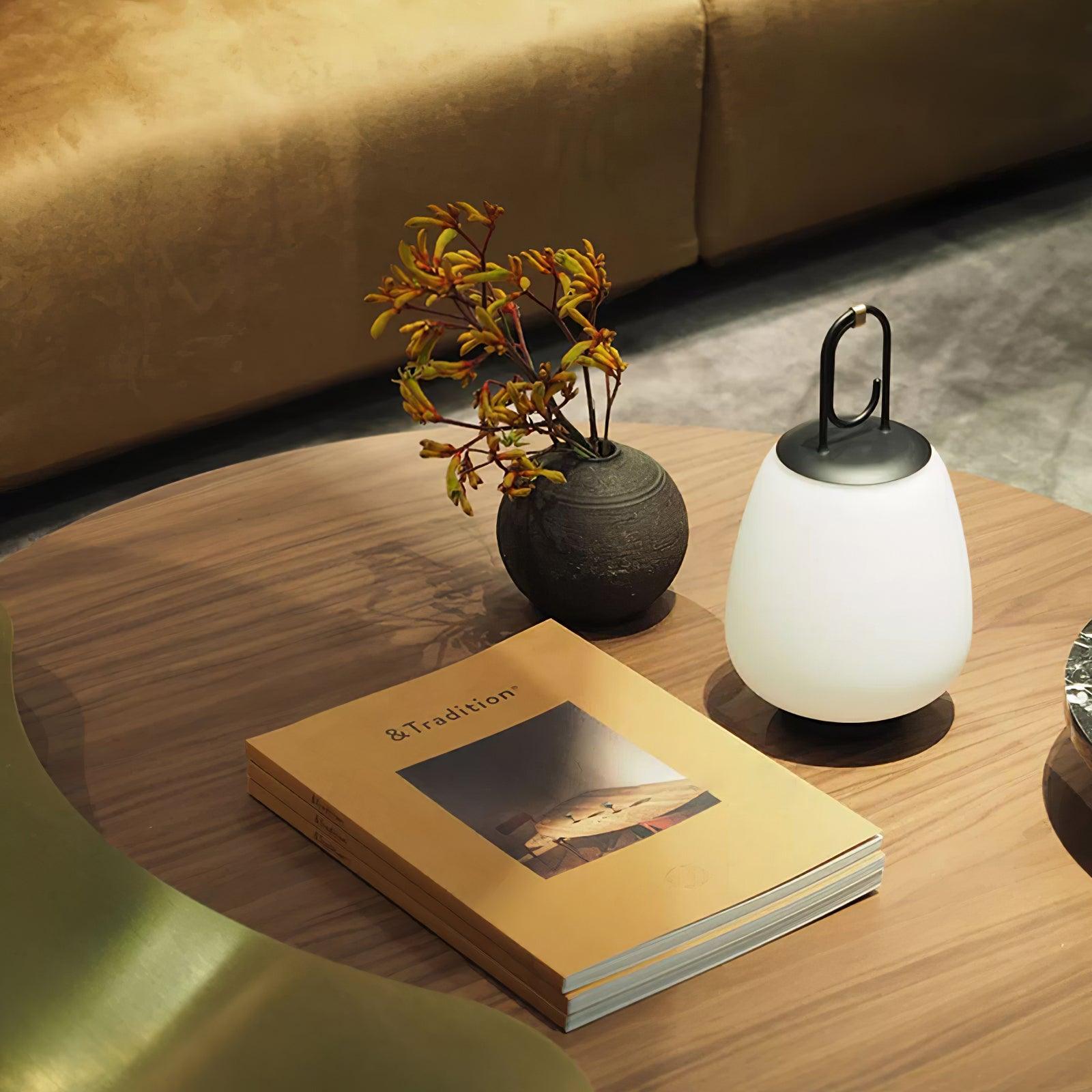 Lantern Table Lamp - USB Rechargeable Nordic Light for Indoor & Patio