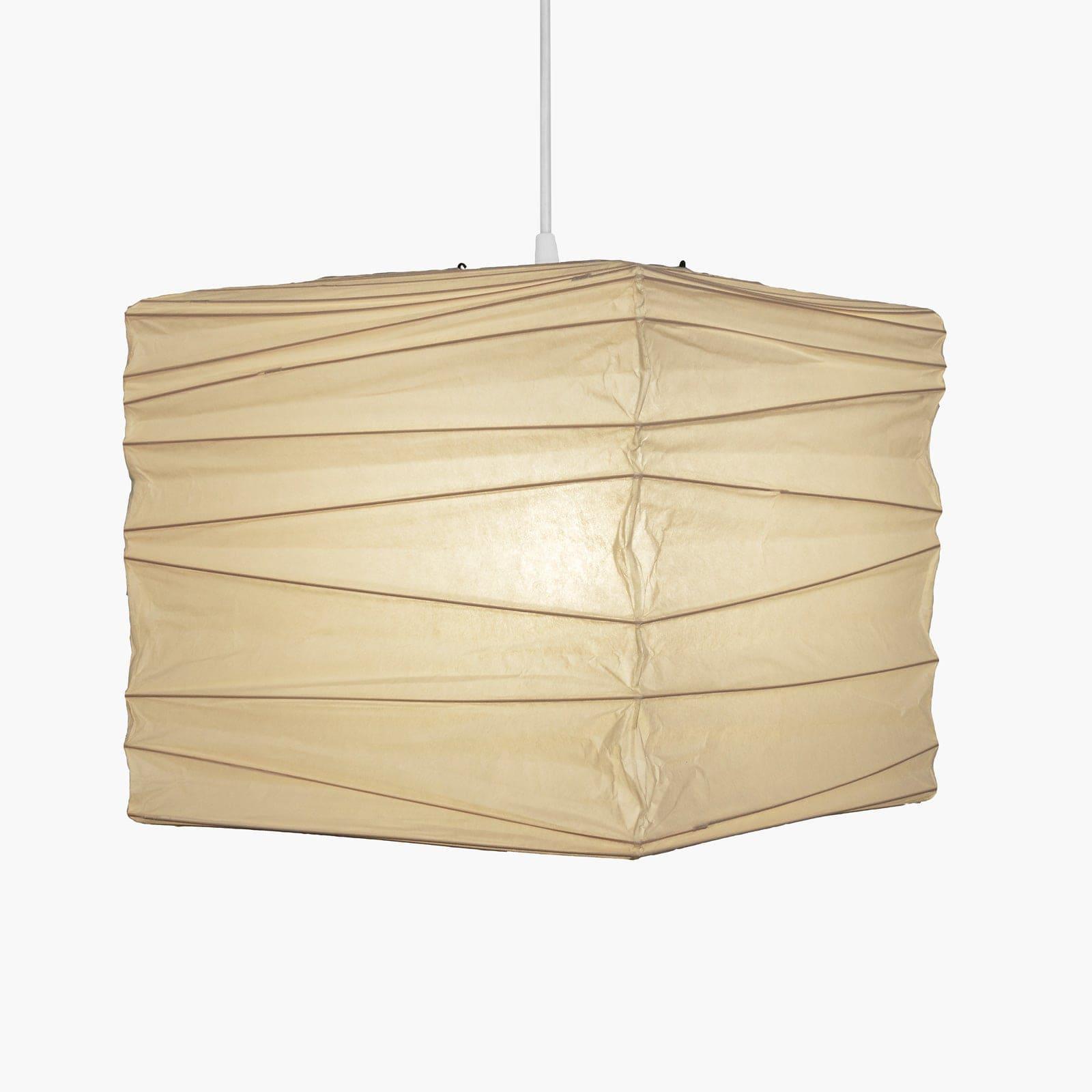 Paper Cube Pendant Lamp - Traditional Minimalist Lamp for Entryway