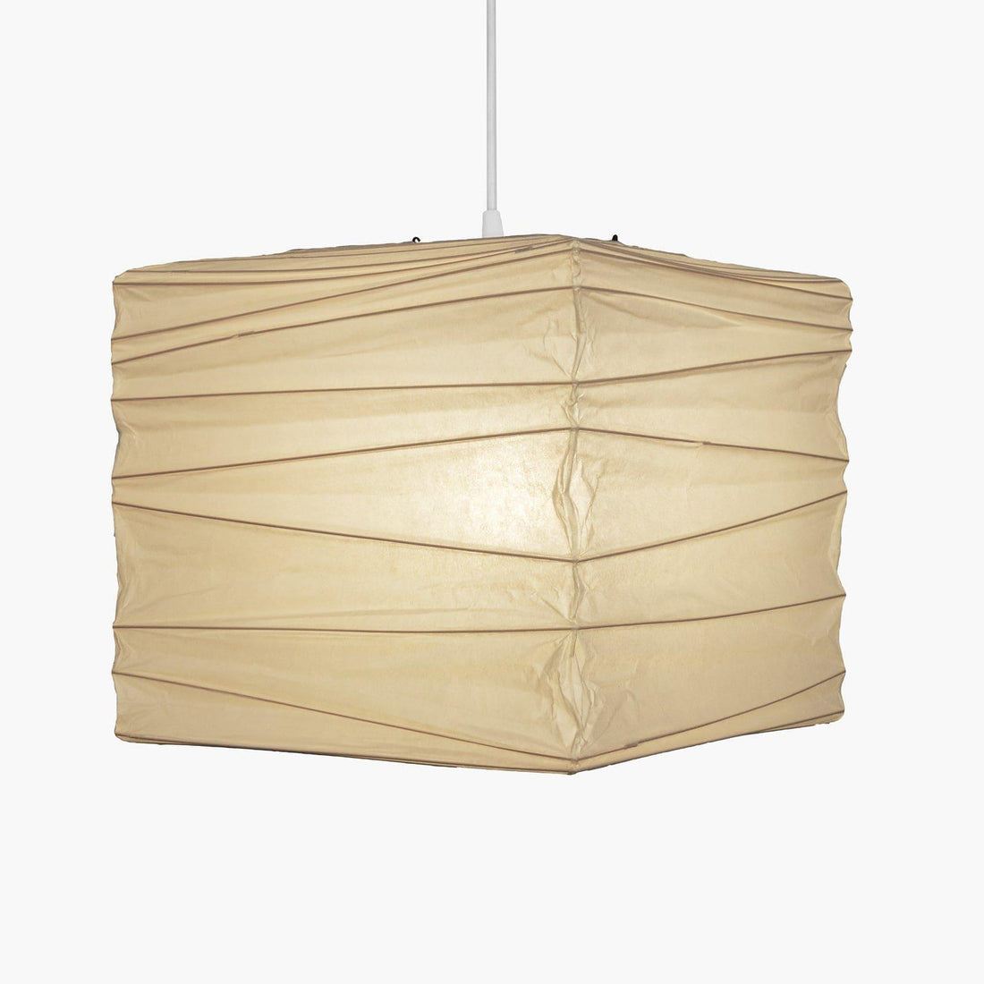 Papierwürfel-Pendelleuchte – Traditionelle minimalistische Lampe für den Eingangsbereich