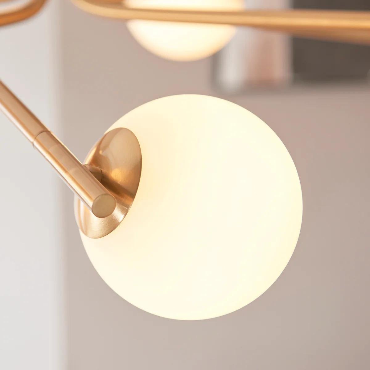 Tivara Mid-Century Modern 10-Light Pendant – Chandelier with Globe Shades for High Ceilings