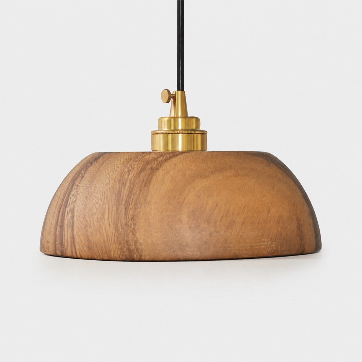 Handcrafted Walnut Wood Dome Pendant Light