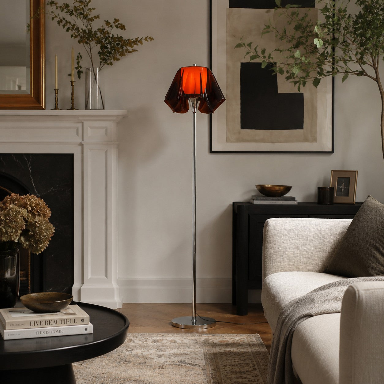 Bauhaus Acrylic Flower Floor Lamp for Living Rooms