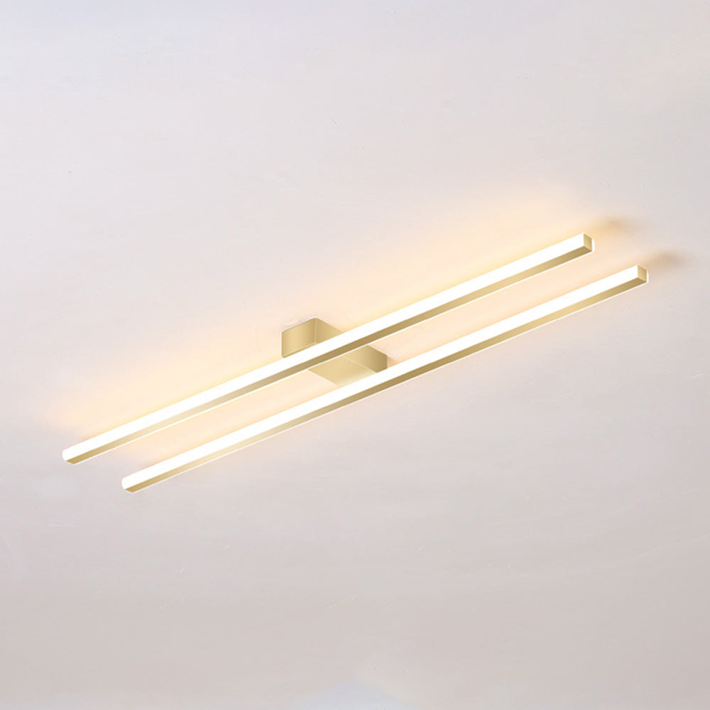 Double Linear Ceiling Light - Industrial Iron LED Lamp for Living Room