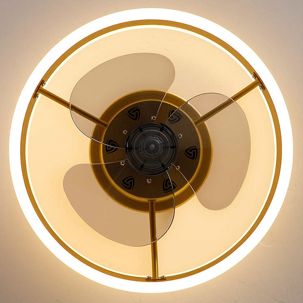Ceiling Fan with Light – Round LED Modern Style for Bedroom Comfort