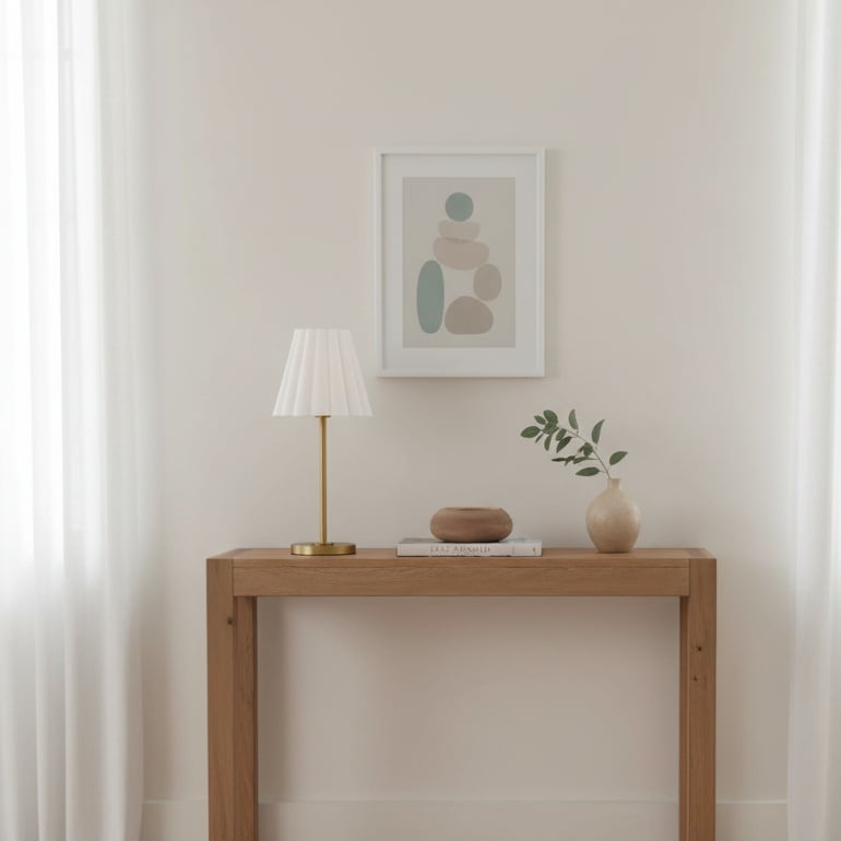 Ruffmeto Schlanke Tischleuchte im Übergangsstil – Skulpturale Schirmbeleuchtung für Wohnzimmer oder Schlafzimmer