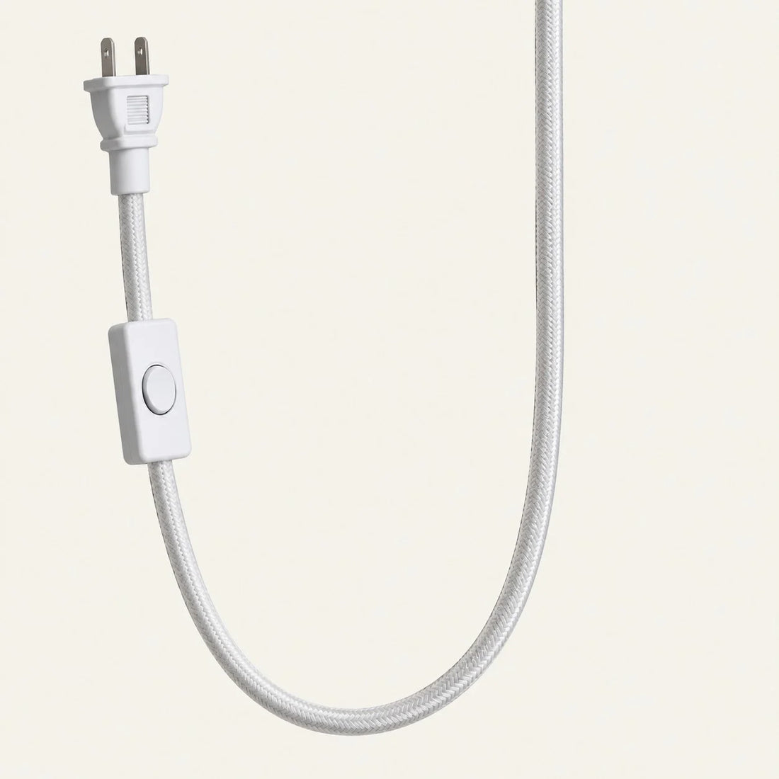 Close-up of braided plug-in cord and inline switch