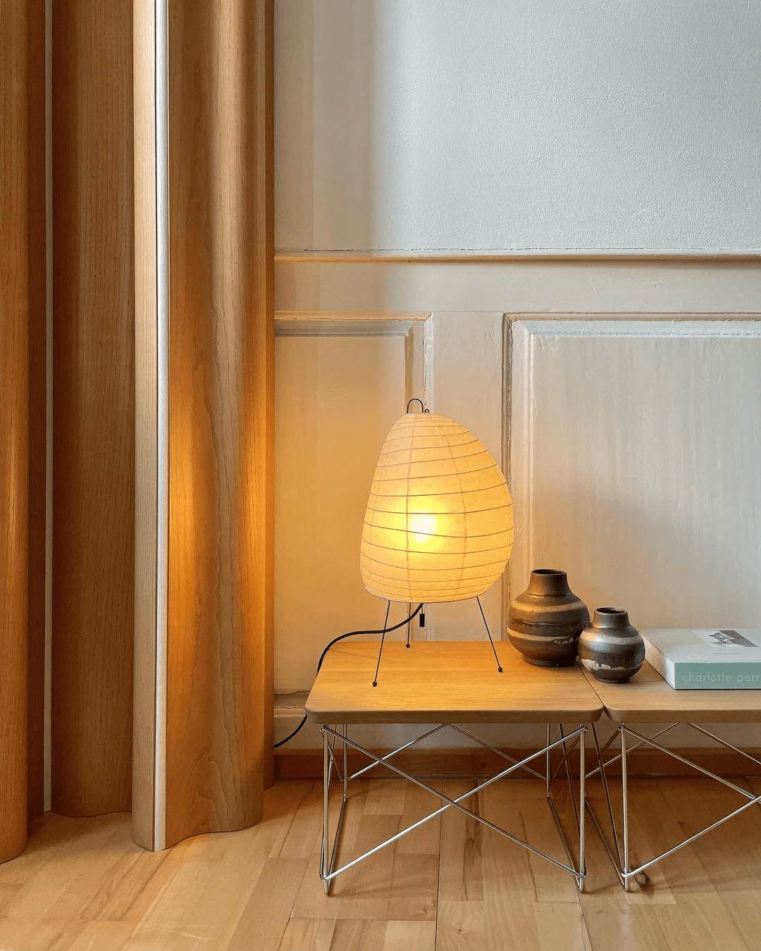 Papiertischlampe – Minimalistische Lampe im Washi-Stil für die Leseecke