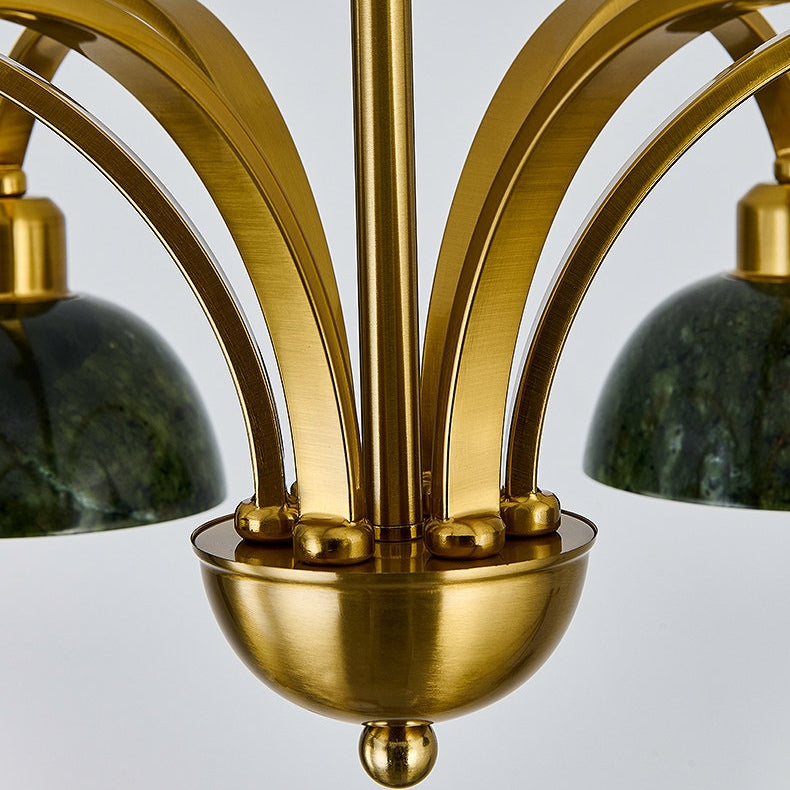 Green Jade Scalloped Dome Chandelier