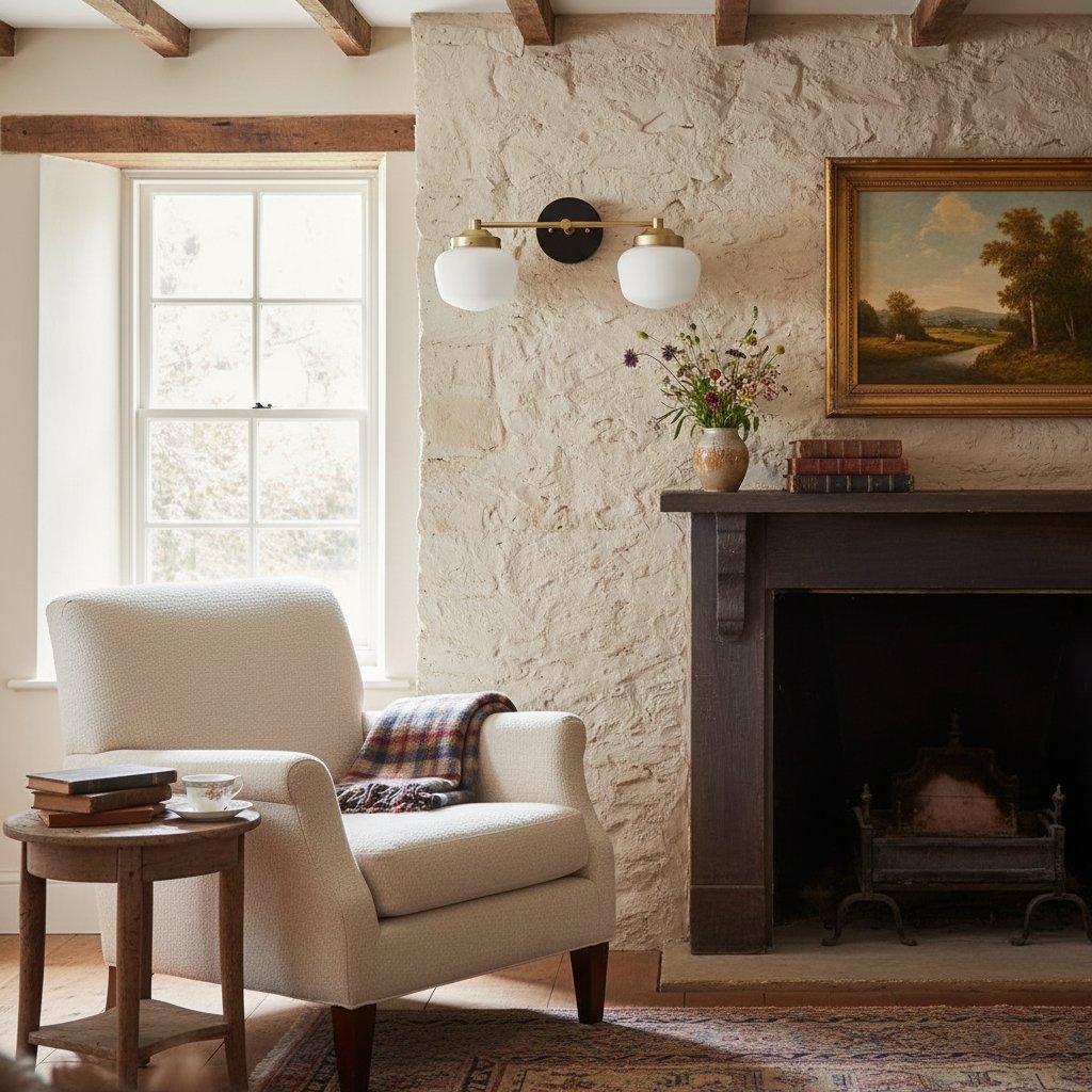 Opalglas Art Deco Vanity Light - Badezimmer-Wandleuchte mit weißen Glasschirmen