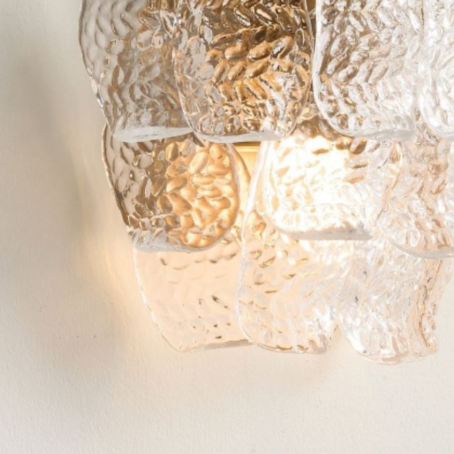 Lumvey Tiered Glass Sconce — Art Deco Wall Light for Bathroom and Hallway