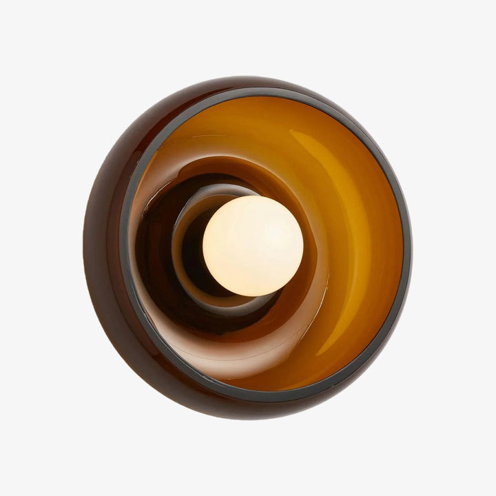 Haelen Alistair Retro Bowl-Shade Wall Sconce｜Curved Semi-Translucent Design｜Glass or Alabaster Wall Light for Living Room or Hallway